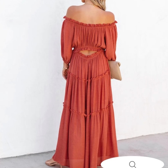 VICI Caught in Your Embrace Rust Maxi Dress - Picture 3 of 5